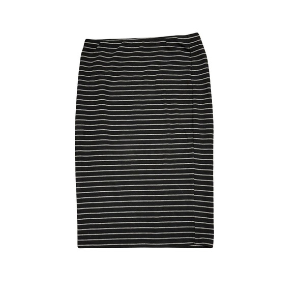 Vintage Mossimo Striped Black & White Women's Midi Skirt | Elastic | Size Medium - Picture 1 of 3